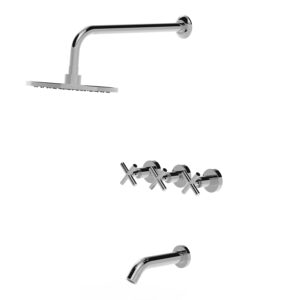 Juego para bañera y ducha de 2 llaves con transferencia