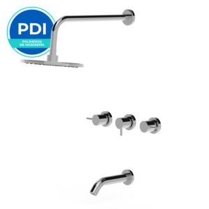 Juego para bañera y ducha de 2 llaves con transferencia
