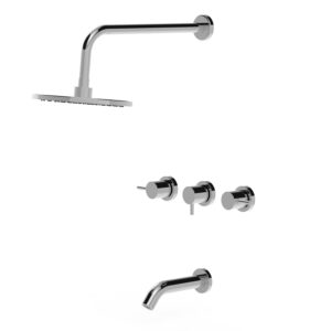 Juego para bañera y ducha de dos llaves con transferencia