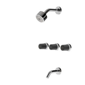 Juego para bañera y ducha de 2 llaves con transferencia black