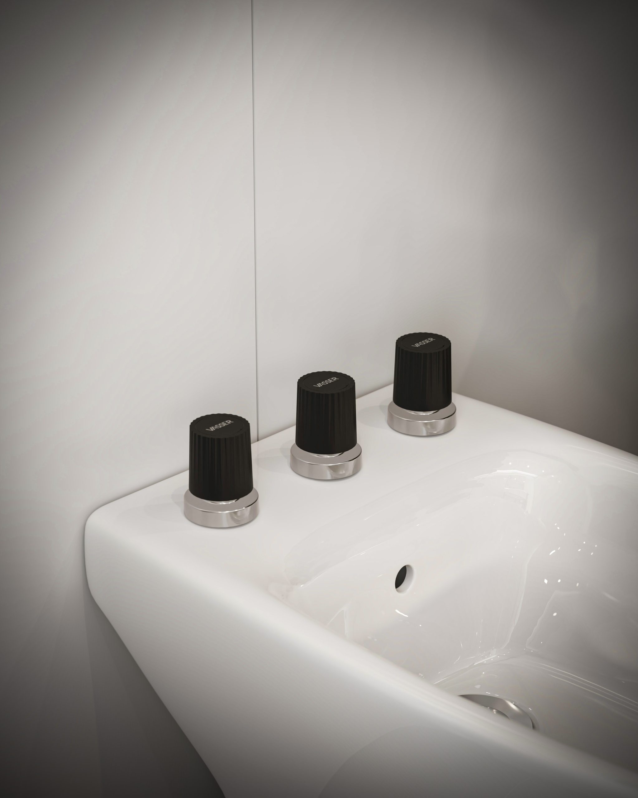 Juego para bidé de 2 llaves y transferencia black - Imagen 3