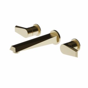 Juego de pared para lavatorio brushed gold