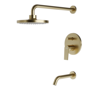 Juego para bañera y ducha monocomando de embutir con transferencia, pico y ducha