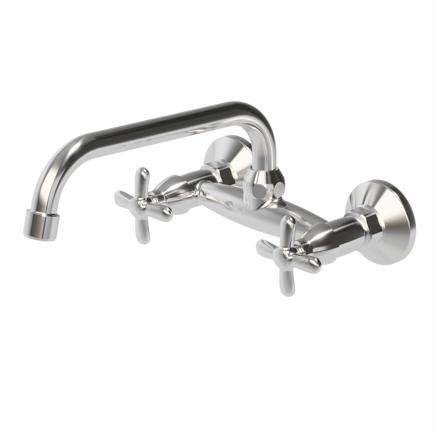 Juego para cocina exterior de pared de dos llaves, con pico móvil alto